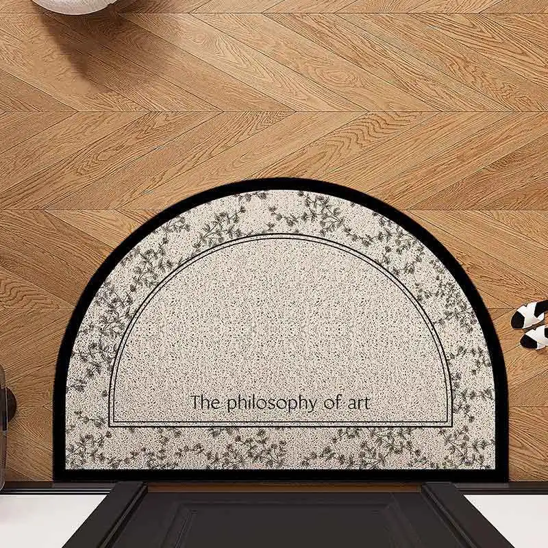 Semicircular Flower Doormat Anti-slip Cuttable Coil Floor Mat Suitable for Home Kitchen Entrance Home Floor Decoration: 500mm x 1000mm / green