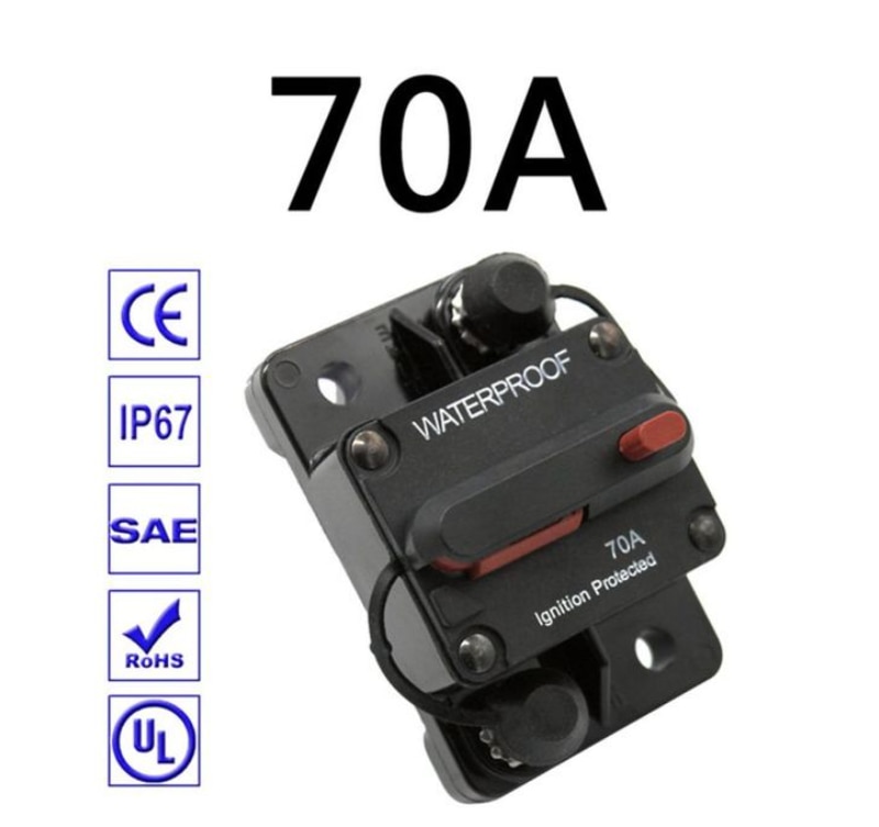 BYGD Afbryder - 30A-300A - Vandtæt Reset Sikring - 12-48V DC til Bil, Båd: Violet