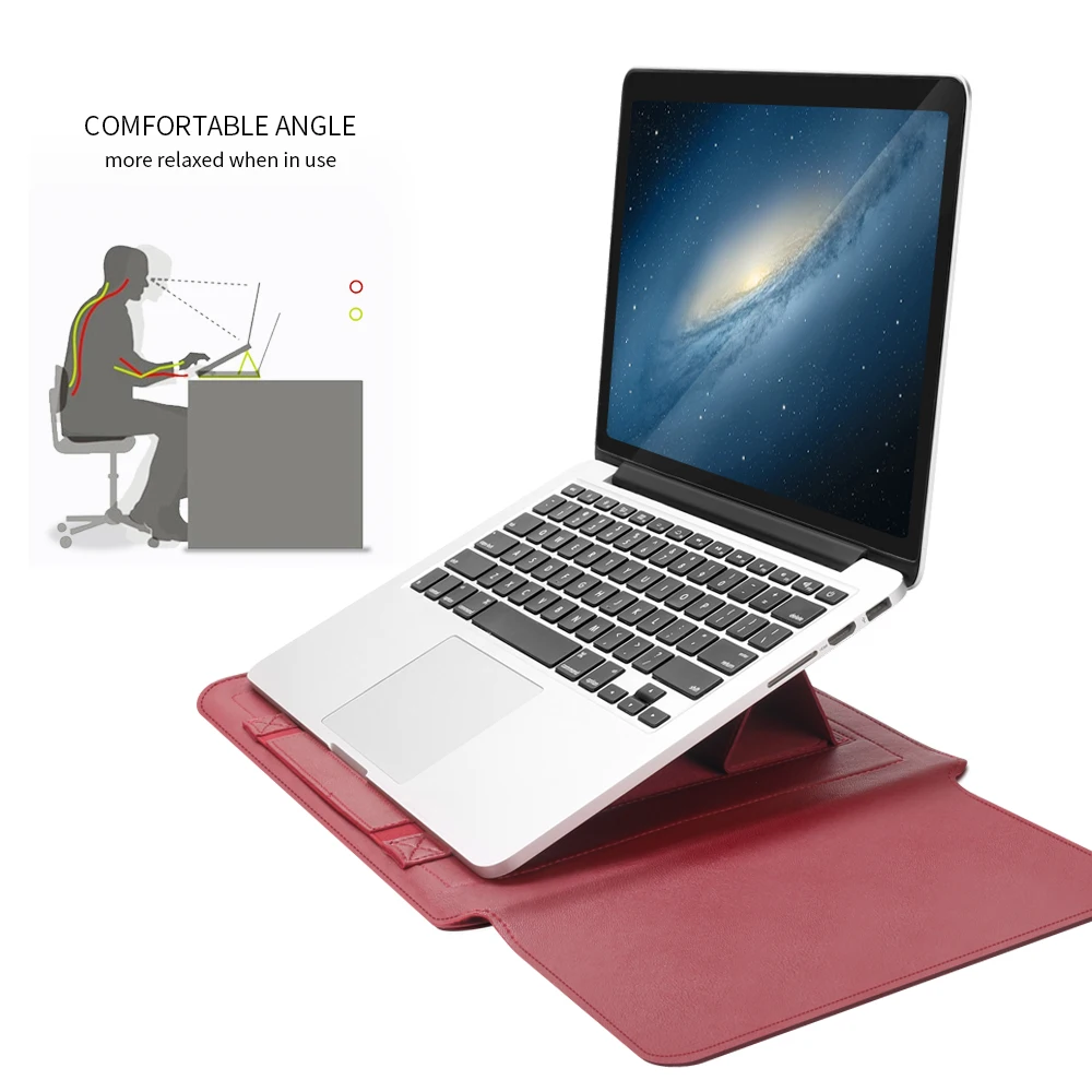 Etui na laptopa ze skóry Pu do macbooka Air Pro 13 14 16 M3 M3 M1 etui na notebooka Huawei Dell HP ASUS Lenovo 15 17 cali