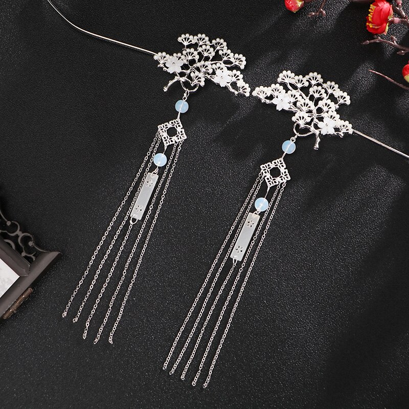 Mano antigüedad paso sacudida disfraz de Bob horquilla clásica china Ropa Accesorios tocado pinza de pelo de horquilla corona conjunto: One pair of hairpin