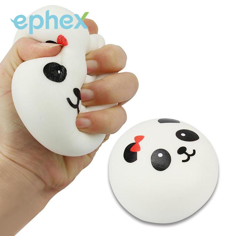 Ephex Weiß 7cm Party Favors Squishy Spielzeug Nette Panda Brot Charme Lustige Simulation Gurt Zubehör