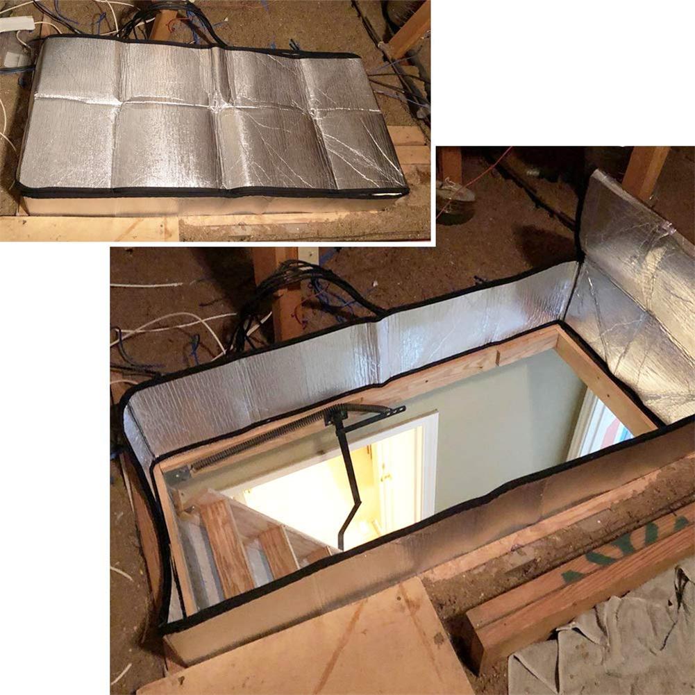 Loft trappeovertræk lofttrappe isoleringstelt dobbeltsidet aluminiumsfoliedørisoleringssæt med let adgang til lynlås