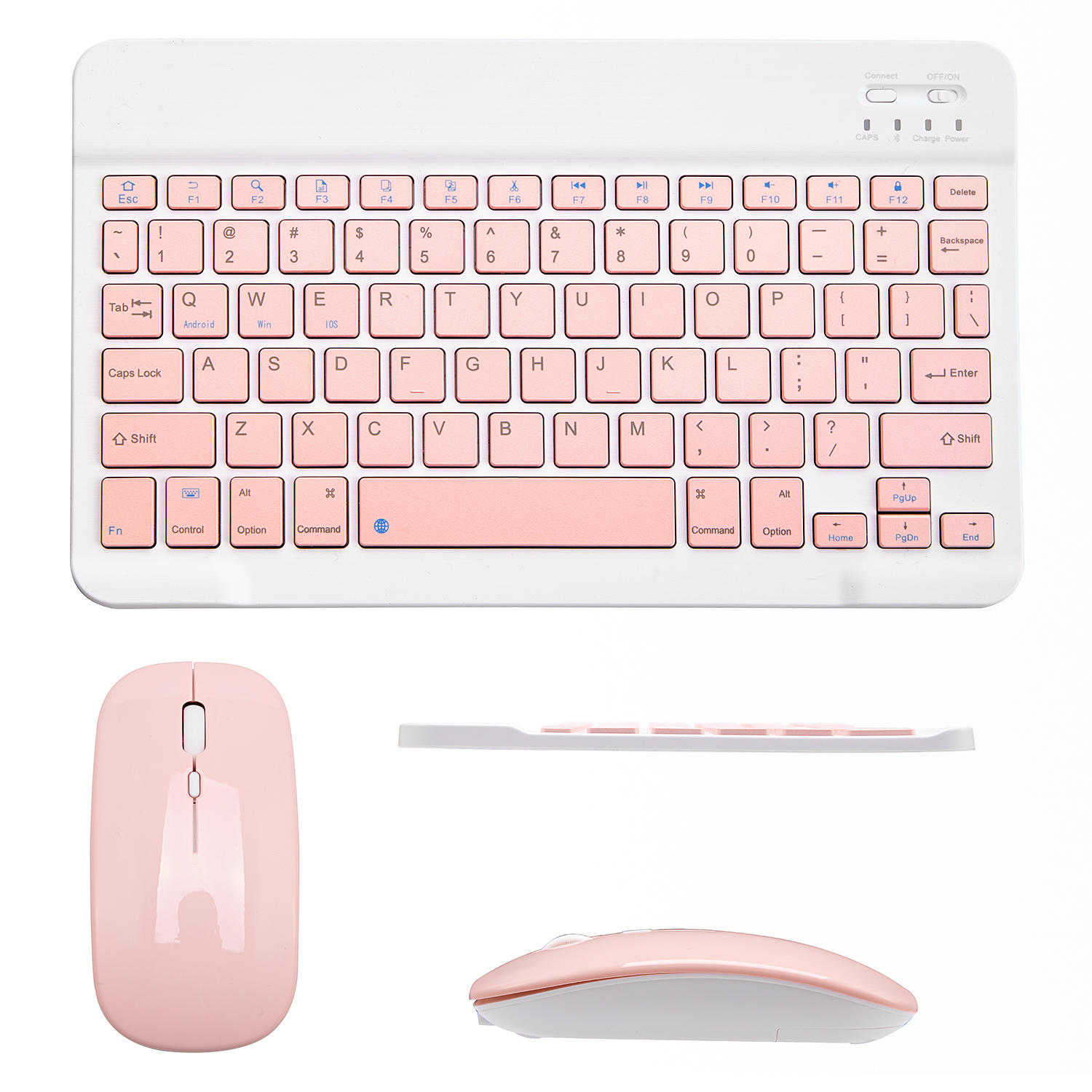 Mini Wireless Keyboard Bluetooth Keyboard For ipad Phone Tablet Rechargeable keyboard For Android ios Huawei Samsung Xiaomi: 10in-Pink-Set
