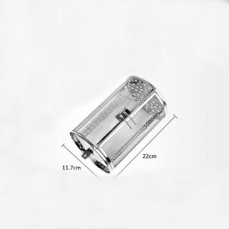 Rustfritt stål ovn steke kurv baking roterende nøtter bønner peanøtt bur bbq grill bakeware