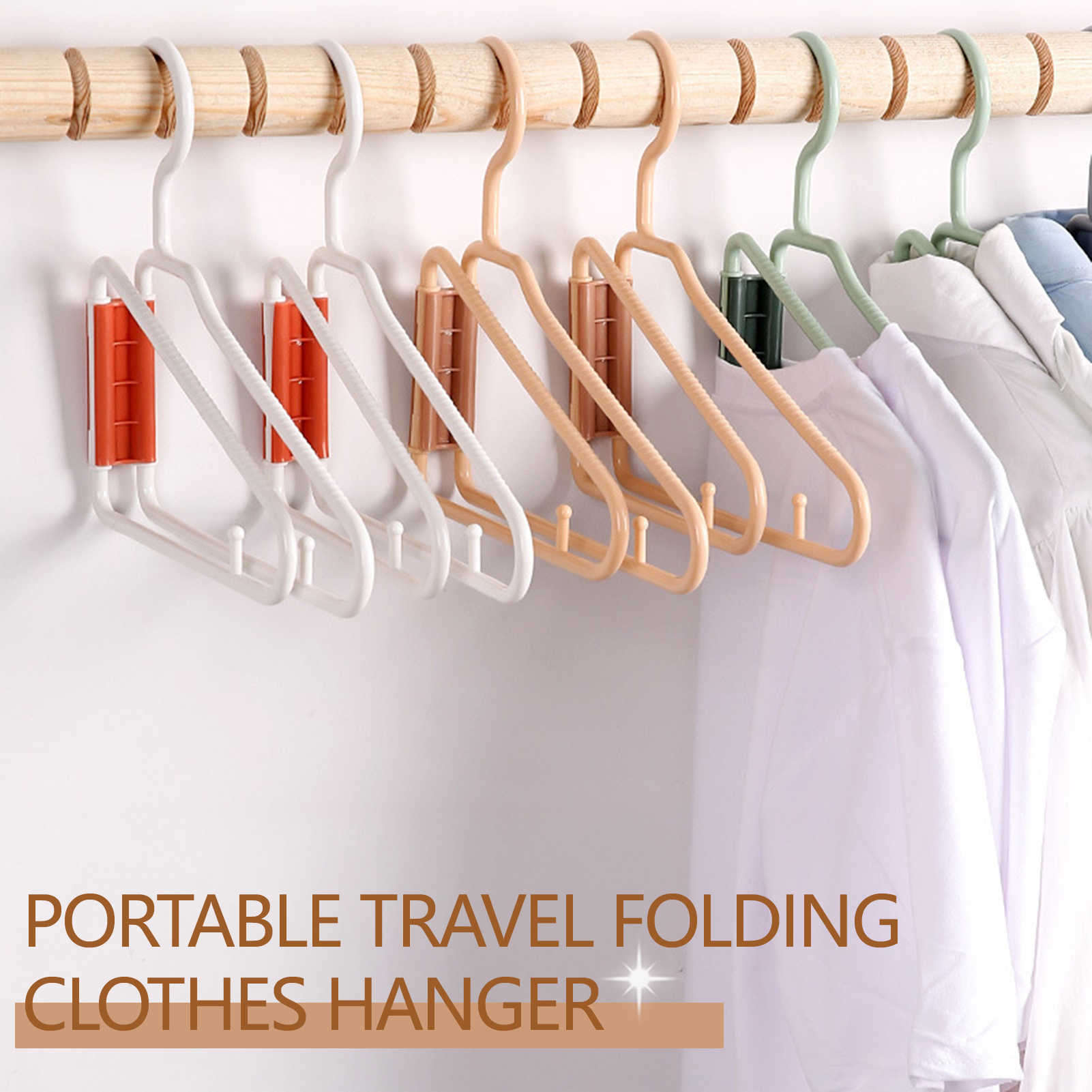 Perchas plegables para abrigos, colgador de almacenamiento de ropa de plástico portátil, perchero ahorrador de espacio para armario, ganchos gruesos para almacenamiento en el hogar
