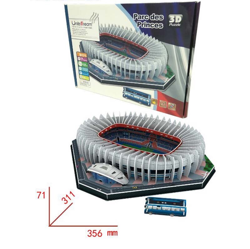 3D Stereo Puzzle Soccer stadium Russian football stadium children's puzzle DIY collage assembled toys: 171