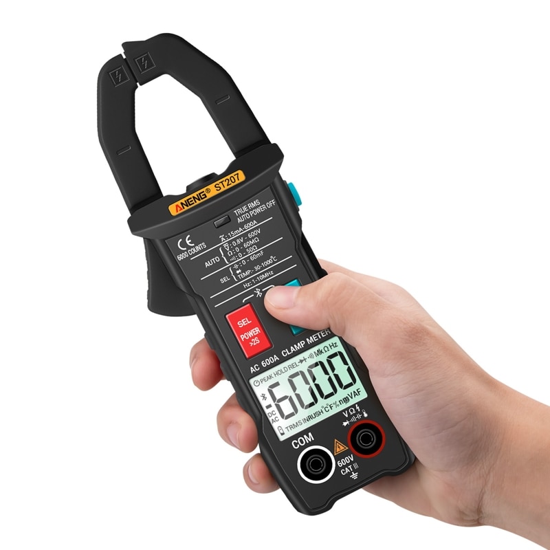 Digital Bluetooth Multimeter Clamp Meter 6000 Counts True RMS DC/AC Voltage Tester AC Current Hz Capacitance Ohm Tester