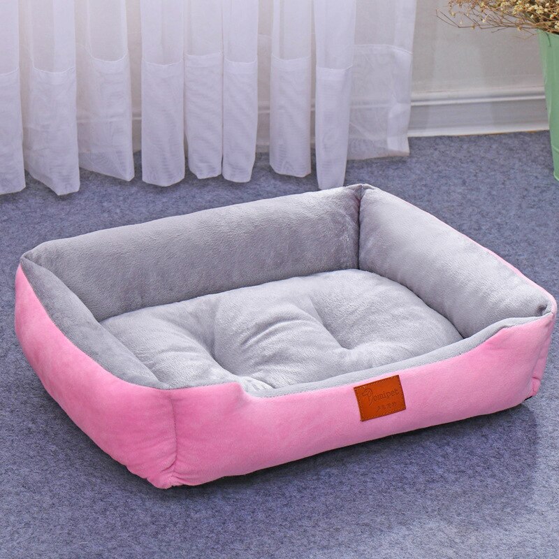 Super Soft Sofa Dog Beds Waterproof Bottom Soft Fleece Warm Bed For Dog Plus Size Soft Pet Bed Cat Bed Mat Autumn Winter Kennel: PinkGray / 68x58cm