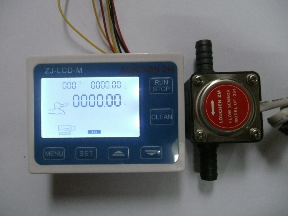 3/8&quot; Flow Control LCD Display + Oil Fuel Gasoline Diesel Milk Water Gear Sensor