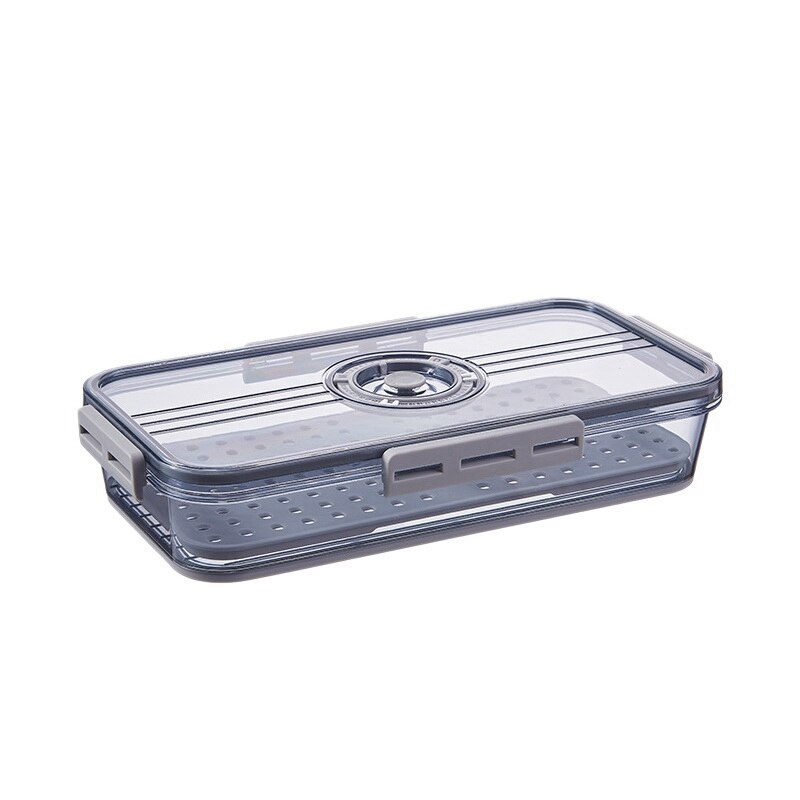 Refrigerator Storage Box PET Thickened Timekeeping Freeze Storage Box Kitchen Storage Containers: gray