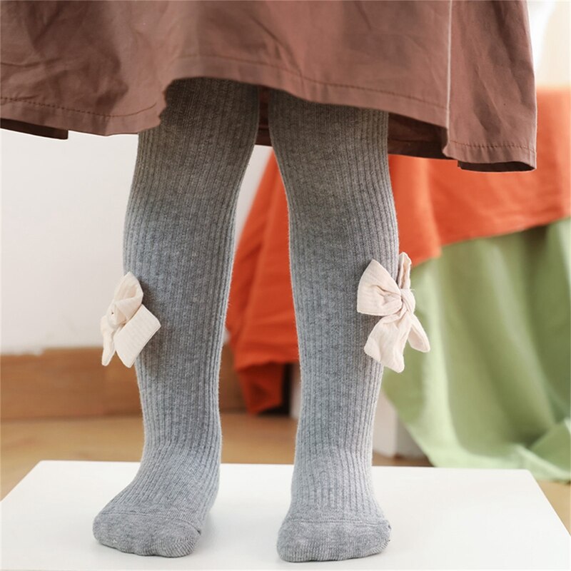 0-4y outono inverno kawaii adorável bebê menina meia-calça collants tricô bowknot inferior malhas quentes calças leggings 5 cores