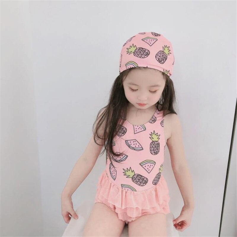Summer Swimsuit Infant Baby Girls Swimwear One-piece Polyester Beach Clothes Bathing Suit: 3 Y