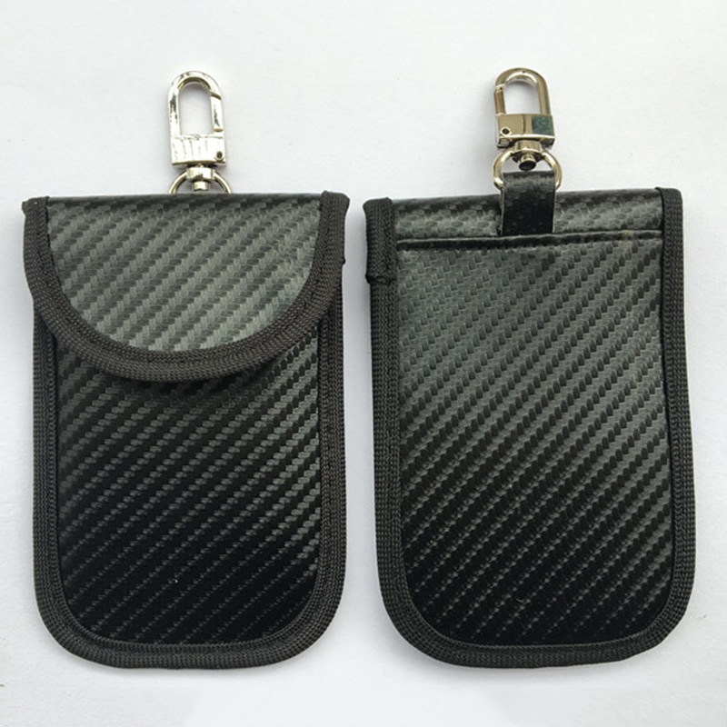 Black RFID Signal Blocking Anti Theft Pouch Key Case For Keyless Entry Car Acc