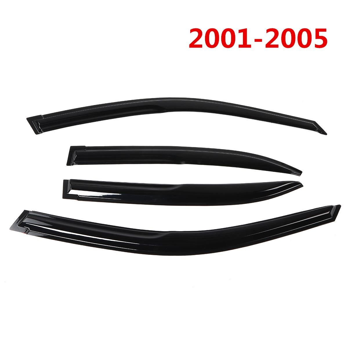 Black 4x Tinted Car Window Visor Guard Vent Awnings Shelters Cover Shell Rain Guard Door Visor For Honda For Civic 2001