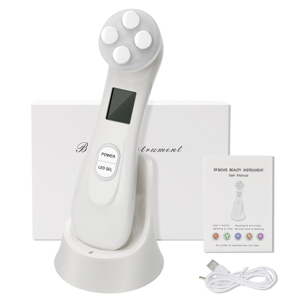 LED Photon Light Electroporation Mesotherapy Therapy RF EMS Skin Rejuvenation Face Lifting Tighten Massage Beauty Machine