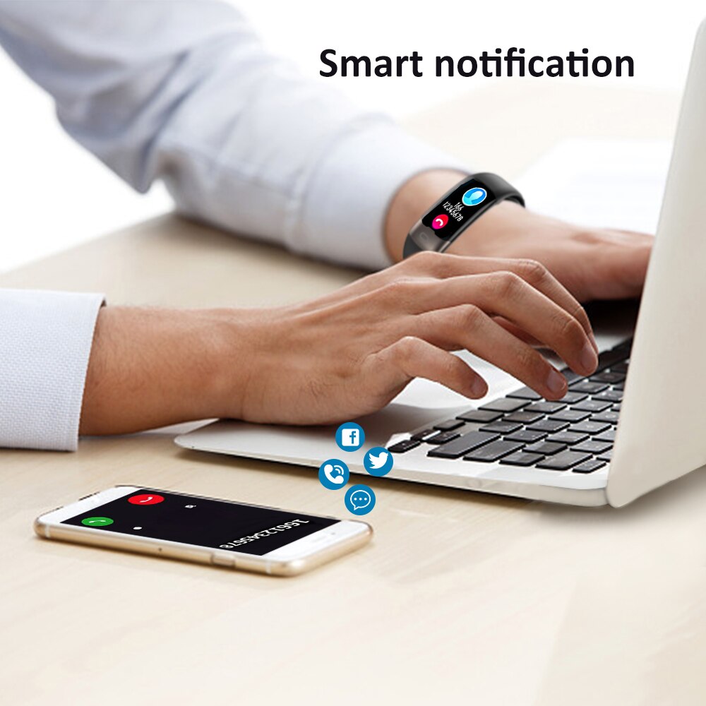 IP67 Waterproof Smart Watch Fitness Tracker Smart Bracelet Heart Rate Blood Pressure Oxygen Monitor Calorie Counter Sports Watch