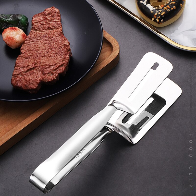 304 Edelstahl Gezackten Steak Clips Grill Lebensmittel Zange Brot Ei Dreher Pizza Spachtel Für Heimat Küche Kochen Werkzeuge