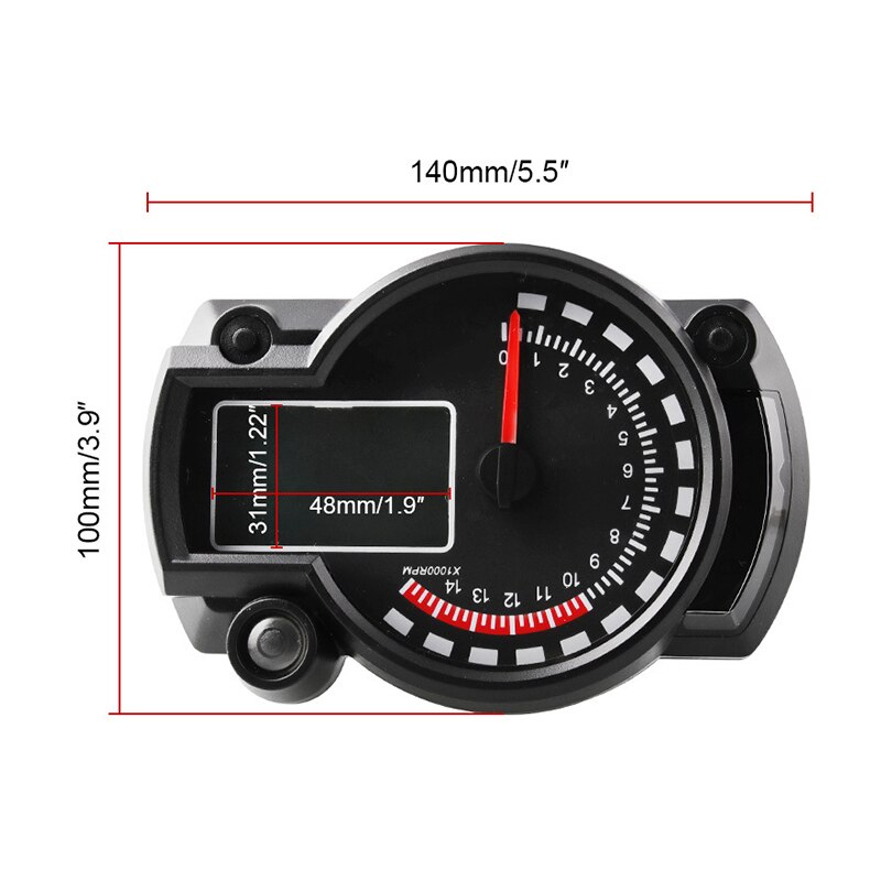 Motorcycle Speedometer Gauge Universal LCD Digit Tachometer Odometer Motorbike Replacement Accessories F-Best