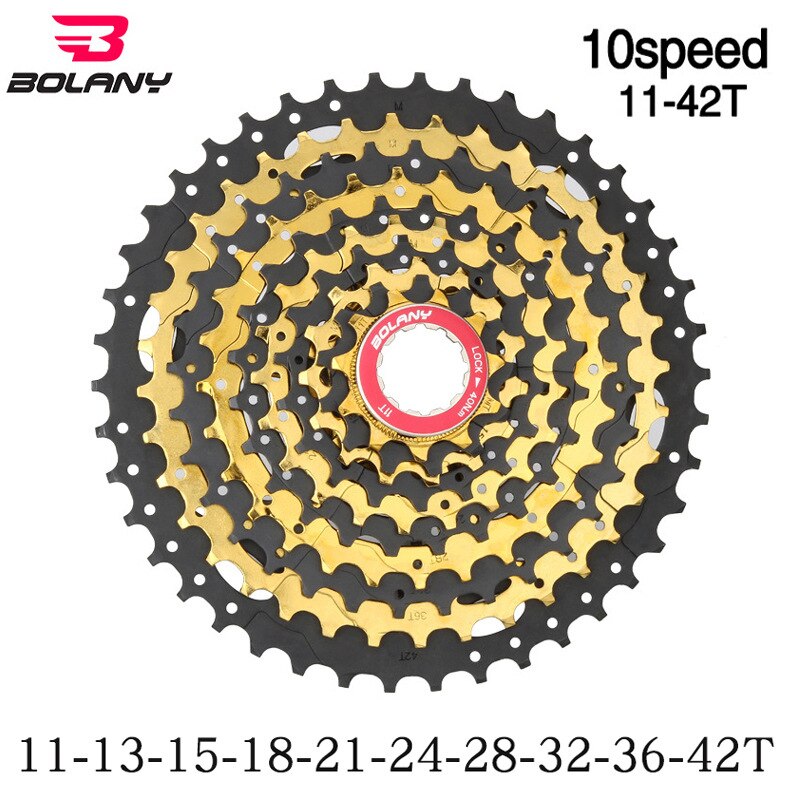 Bolany 10 speed cassette MTB 10V 11-42T mountain bike freewheel Wide Ratio ultralight 500g bicycle flywheel cog 42T two color