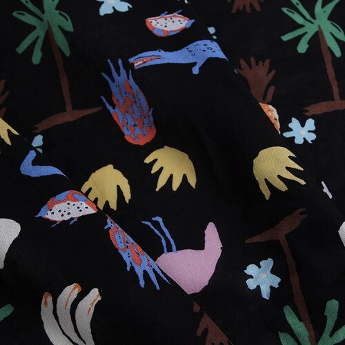 Tela de lino de algodón, estilo Pastoral de dibujos animados, tela ecológica, costura de bricolaje hecha a mano, edición limitada: Default Title