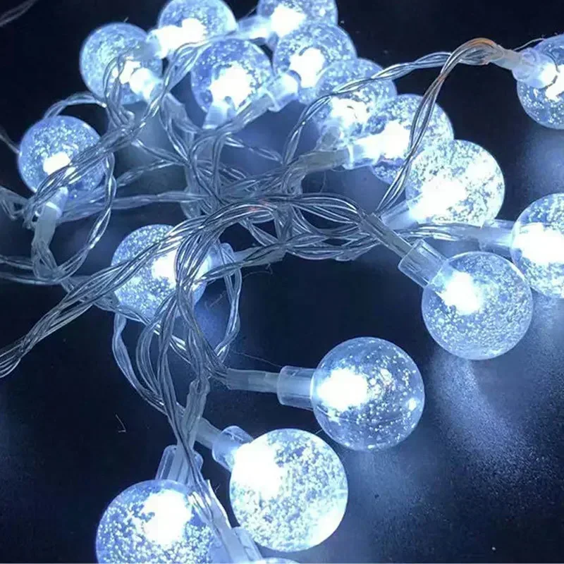 Guirnalda de luces LED con gotas de agua y batería, guirnalda impermeable para decoración exterior, luces Fariy, Navidad, boda, jardín, habitación: changeable / 0-5 W
