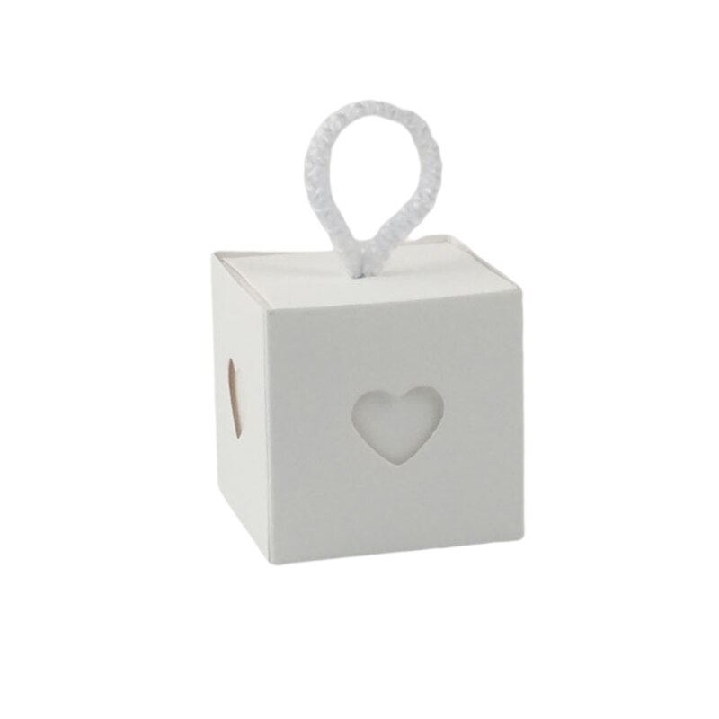 25/50Pcs Kraft Paper Box Square Heart Wedding Favor Candy Box With Rope Hand Packaging Bags Wedding Birthday Party Supplies: Deep Sapphire / 9x12cm