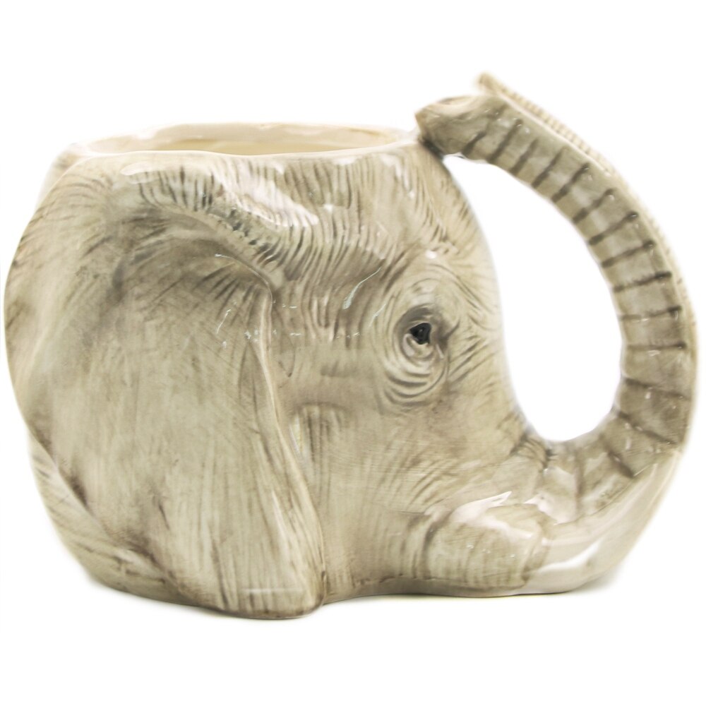 1 Piece Wildlife Animal Coffee Mug Wild Elephant Adventure 3D Elephant Mug Ceramic Elephant Cup Adorable Office Mug: Default Title