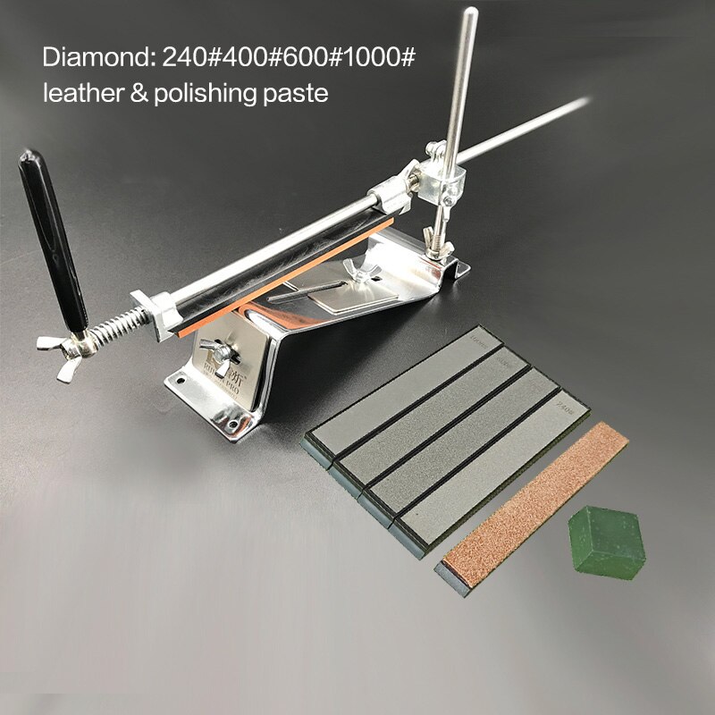 RUIXIN Kitchen Knife Sharpener Whetstone Updated Multifunction Fixed Angle Sharpening System Apex Edge Honing Tools: 4J PG