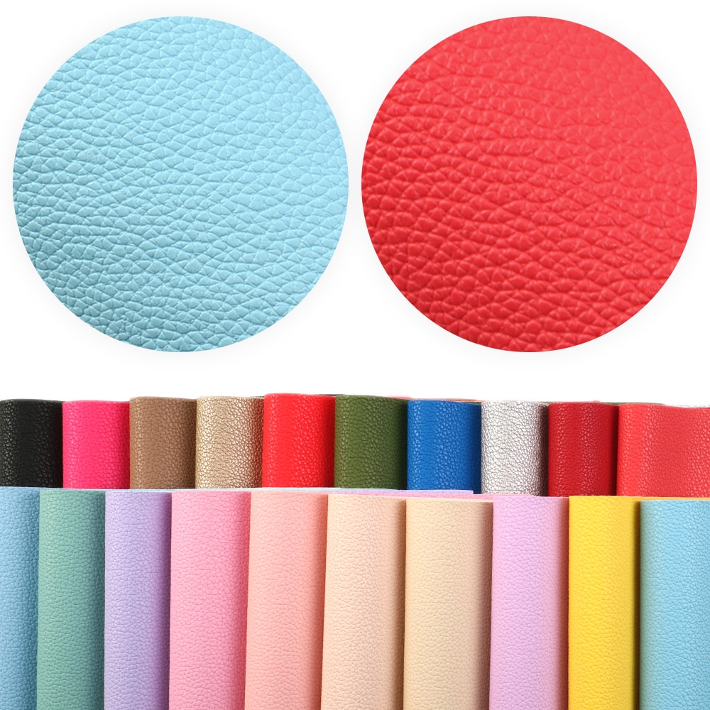20*33cm Plain Color Lychee Grain Leather Fabric Faux Leather For Handbag Wallet Earrings Making,1Yc9050