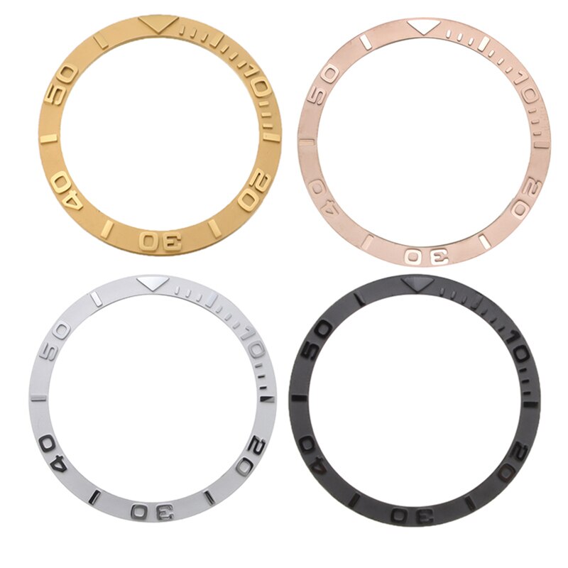 Ceramic Watch Bezel Zirconia Waterproof Watches Cover Ring Mouth Scale Ring Accessories 38*31.8*1.2mm Unisex Silver Black Gold