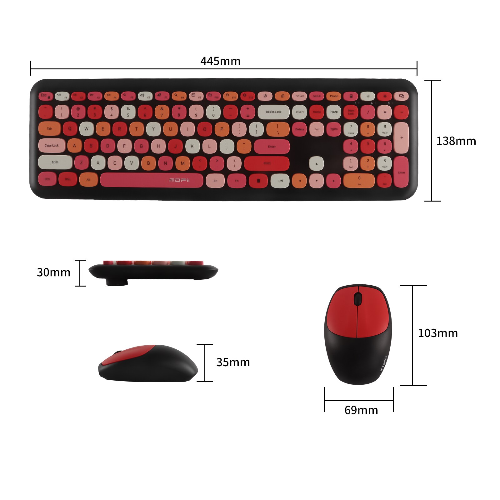2.4G Wireless Keyboard and Mouse 110 Key Colorful Keyboard Mouse Combo Gaming keyboard Mouse Set For Desktop PC Laptop