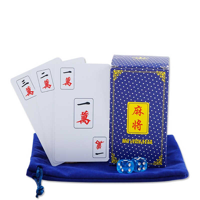 Reizen Mahjong Sturen Dobbelstenen/Tas Waterdicht Mahjong Board Game 148 Pcspvc Frosted Plastic Kaarten