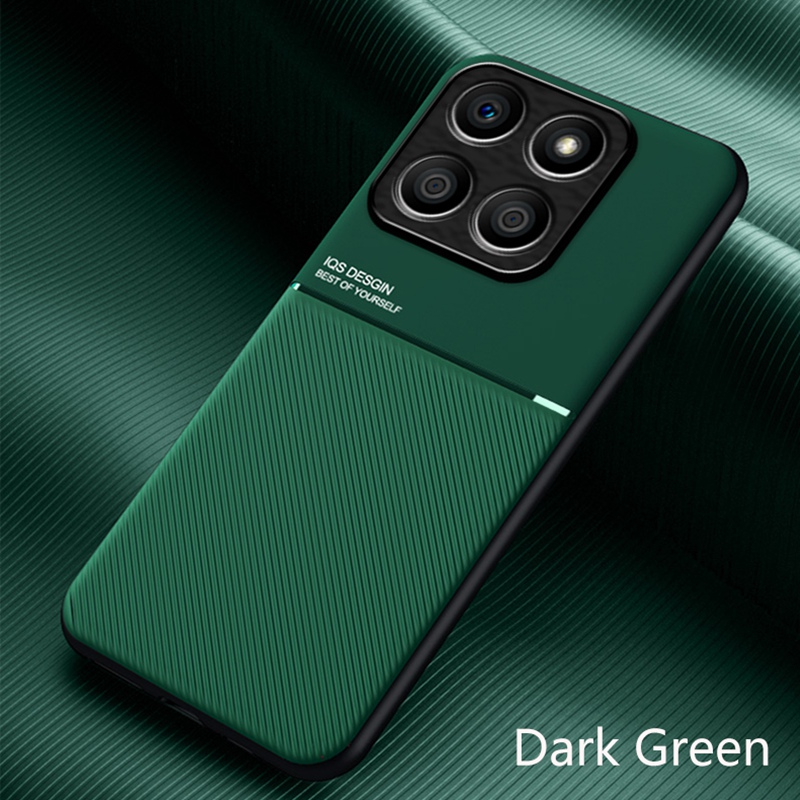 Magnetic PU Leather Case For Honor X8B X8A X8 5G Cover Car Holder Luxury Silicone Protection Phone Case For Honor 70 Lite X6 X6S: Denim / green