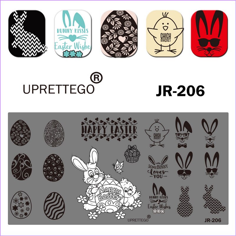 Rustfrit stål prægeplade skabelon mælkebøtte panda måne engel yin yang påske alien space flower negle værktøj  jr201-210: Jr206