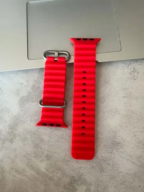 Ocean Strap For apple watch band 44mm 45mm 49mm 40mm 41mm S10 42mm 46MM Silicone Belt iWatch Ultra 2 8 7 6 5 Bracelet Watchband: Red Black / 12mm