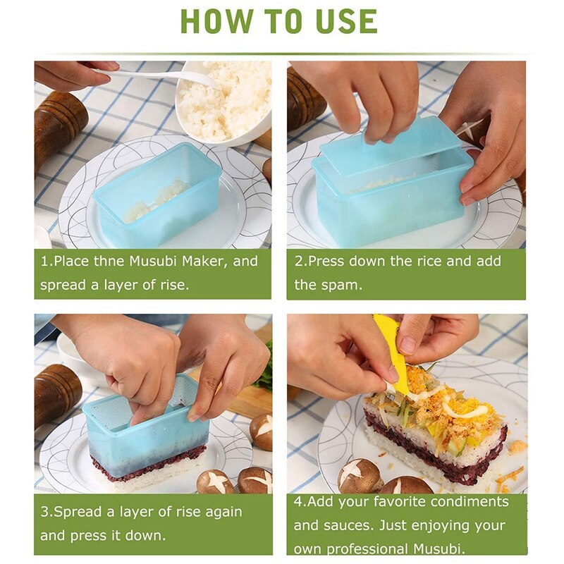 2 Pack Maker Press, Spam Sushi Mold, Non-Stick &amp; Non-Toxic Sushi Making Kit, Make Your Own Sushi At Home