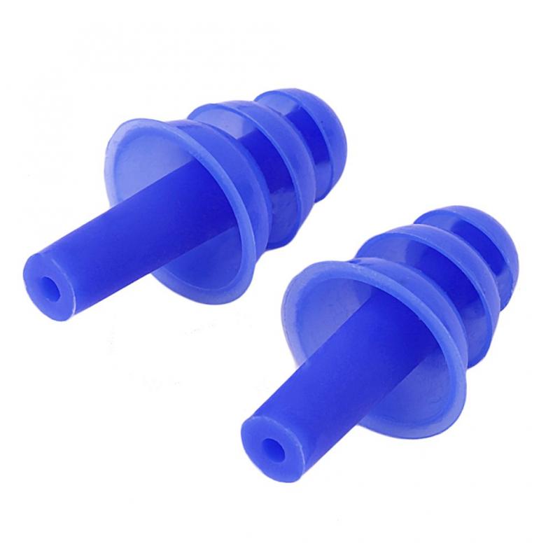 1 par blå spiral solide praktiske silikone ørepropper anti støj snorken ørepropper behagelige til studier soveværktøj sæt/sæt
