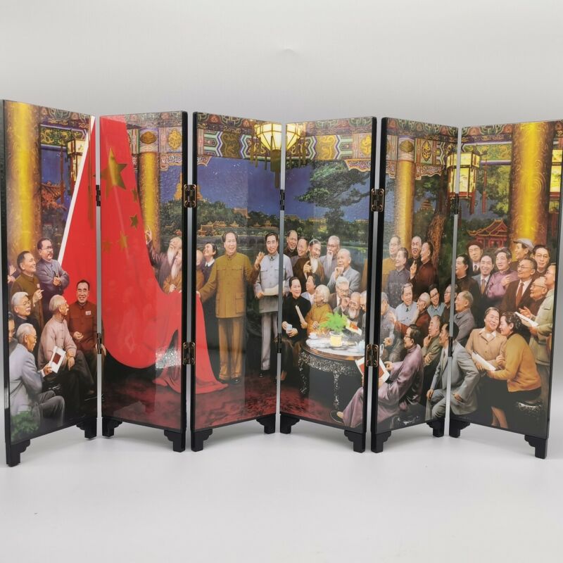 Noble Tafel Decor Lacquer Folding Screen Divider Verf Chinese Inhuldigingsceremonie