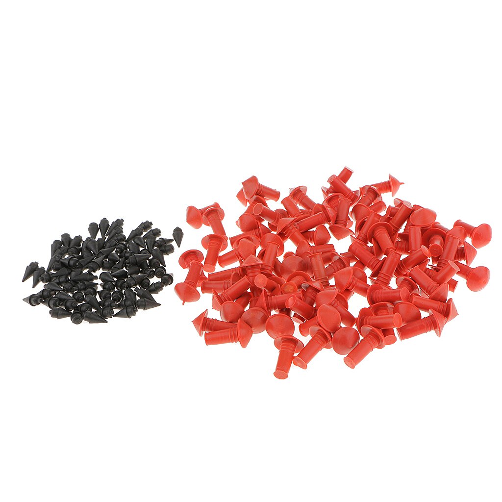 160pcs Black Plastic Red Rubber Mushroom Plugs Motorcycle Tire Repair