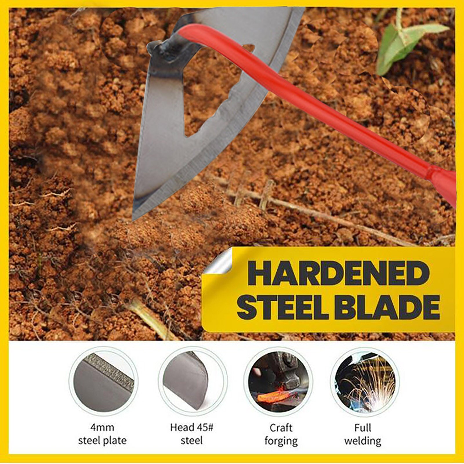 Stainless Steel Farm Hoe Gardening Farm Tool Digging So-il Vegetable Flower Dual-use Hoe Garden Hoe Farmer Tools Accessories