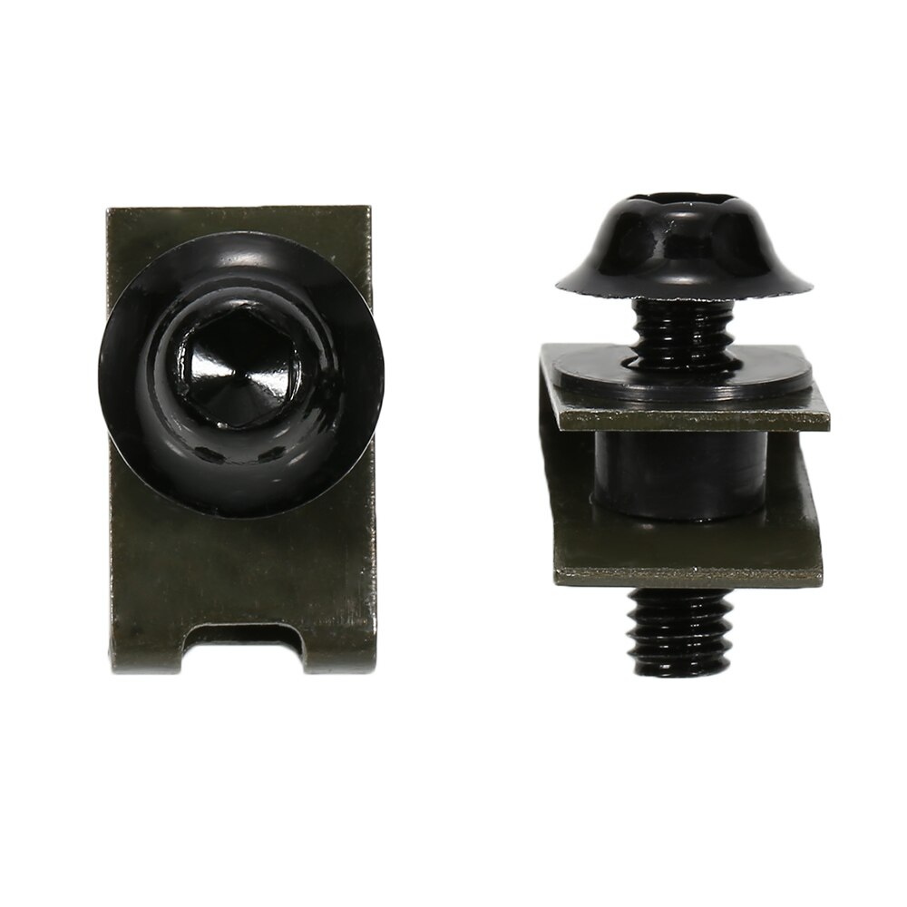 10pcs M5 5mm Auto Shell Screw Aluminium Bolts Fastener Clips Screw Spring Nuts Car Motorcycle Fairing Bolts Fastener Clips: Black