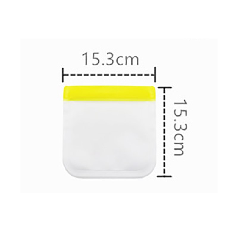 1 stk genanvendelig frysetaske peva madopbevaringsposer lækagesikker køkkenarrangør top lynlås multifunktionel: 1 gul