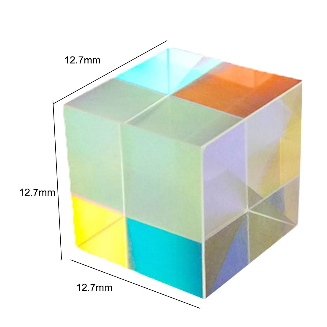 Colorful 12.7*12.7*12.7mm Defective Combiner Splitter Cross Dichroic Cube RGB Prism Glass Optical Glass Prism Cube