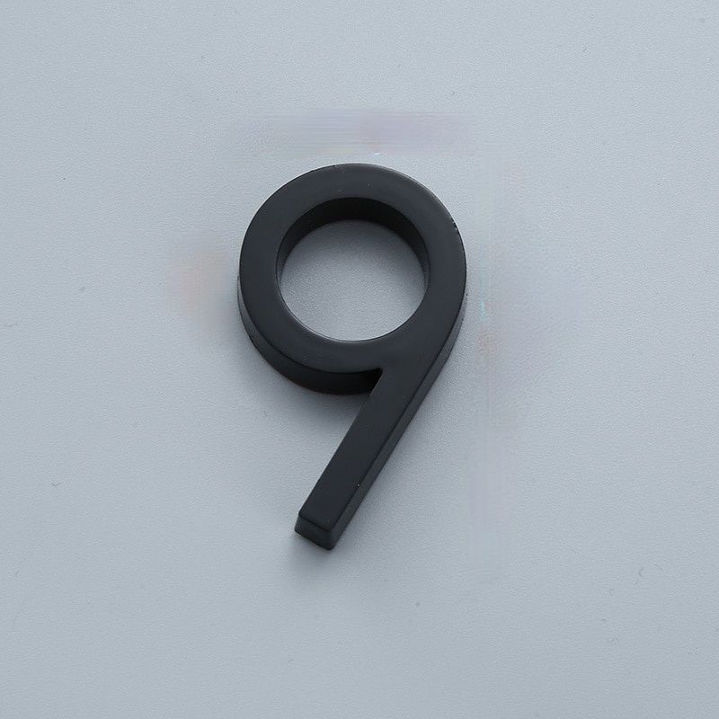 60mm Self Adhesive House Number Sticker For Apartment Plastic Doorplate Home Door Plaque Numbers Signs Mailbox Street Numbers: Number 9