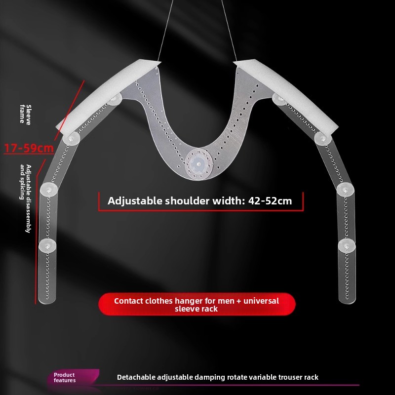 Cintre Coulissant - Tringle Télescopique Réglable - Support De Rangement Pour Armoire Porte Pantalons Robuste Gain De Place Gris 50 Cm 99138288