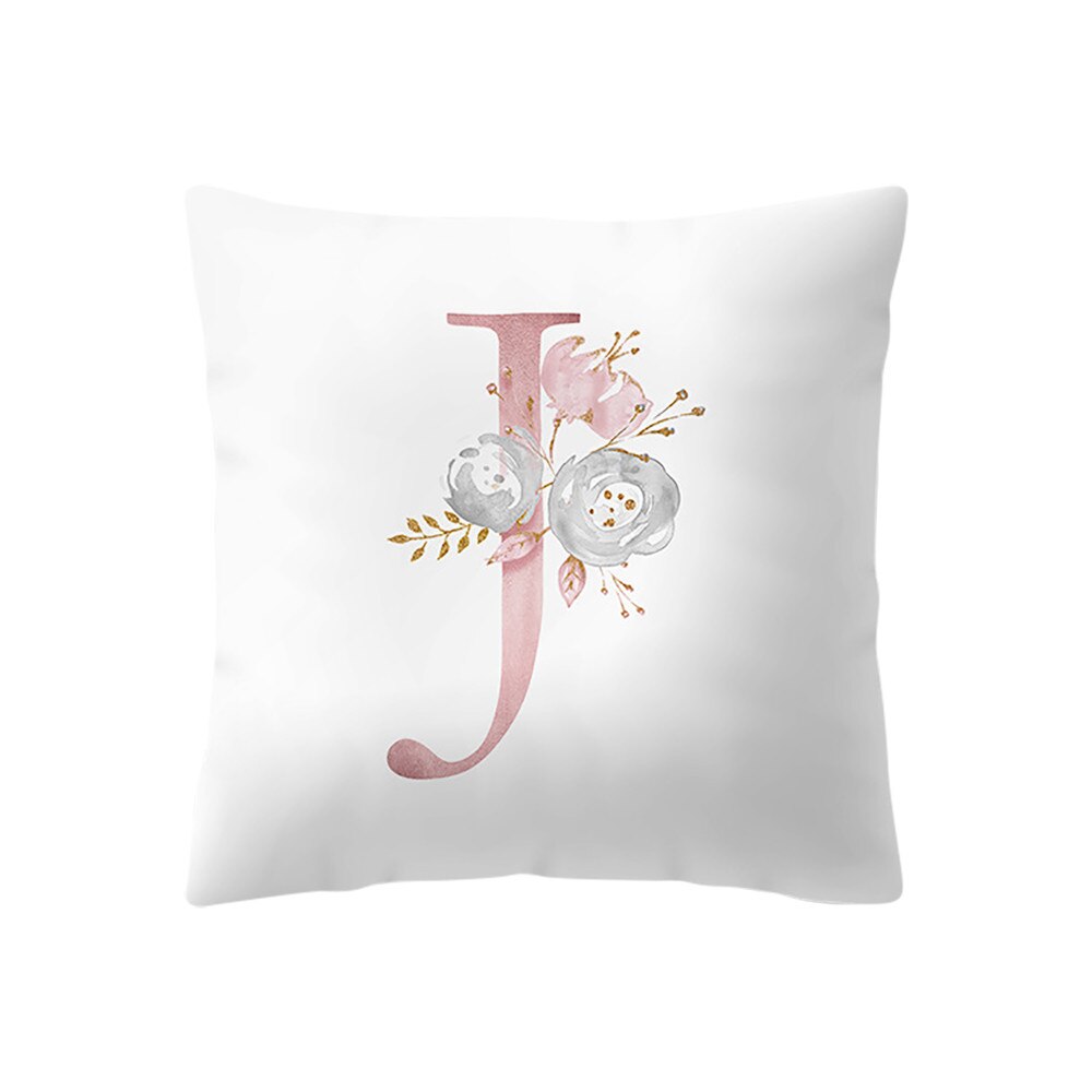 Ensemble de fleurs en forme d'alphabet | Mignon, en forme de fleur, mots simples anglais, housse de coussin pour maison, chambre d'enfants, décoration # LR1: J