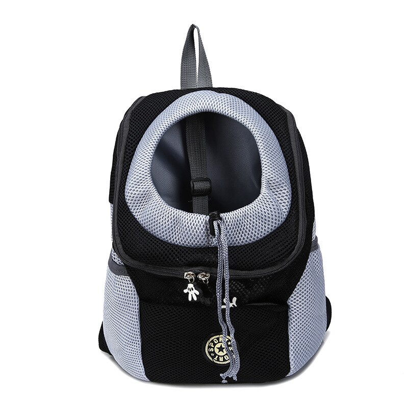 Tragbare Haustier Hund Katze Träger Tasche Doppelt Schulter Reise Rucksack draussen Vorderseite Taschen Oxford Gittergewebe Atmungsaktiv Hund Haustiere Zubehör: Schwarz / 36cm x 45cm x 21cm