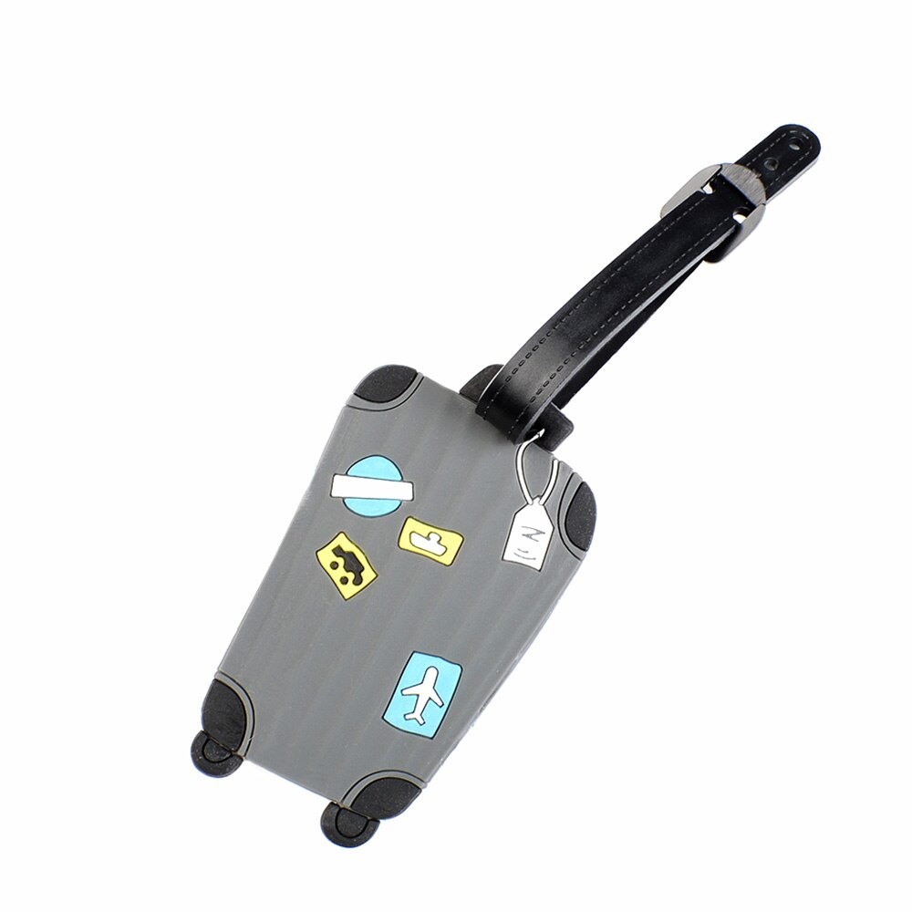 étiquettes de bagages pour voyage couleur bonbon anglais lettre étiquette de bagage sangle valise nom ID adresse étiquettes étiquettes de bagages: Gris