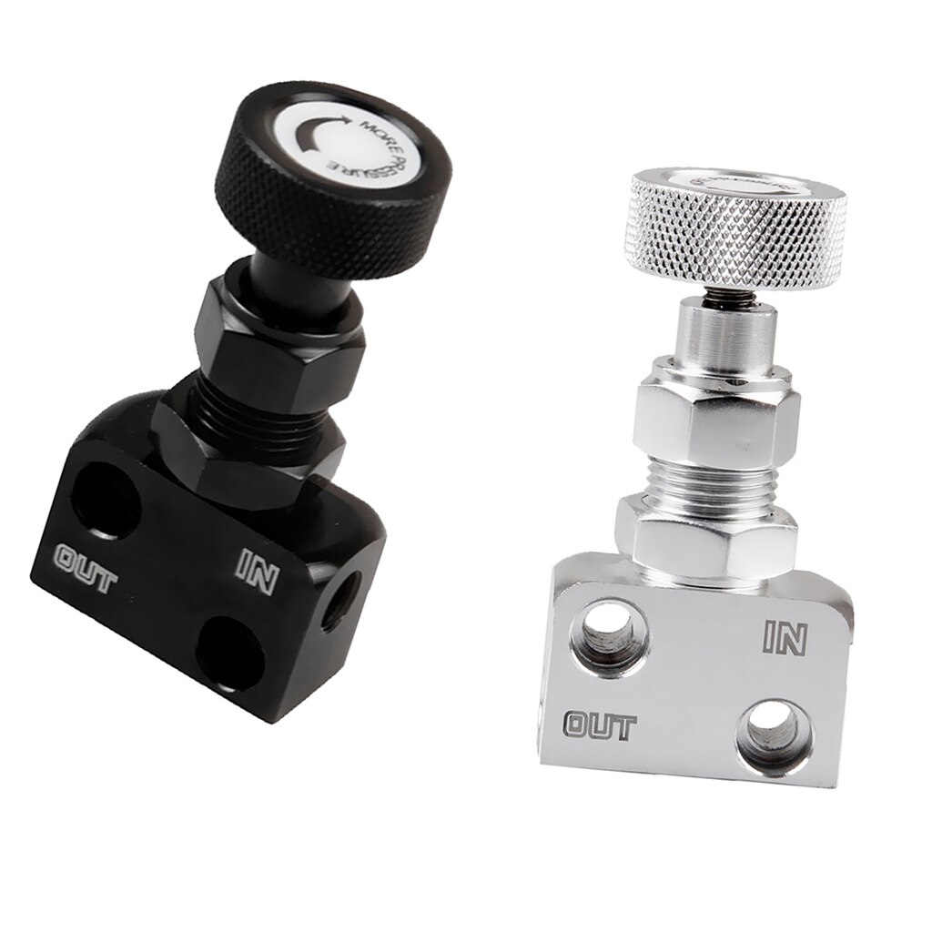 2pcs Black/Silver Brake Bias Proportioning Valve Pressure Regulator Brake Adjustment