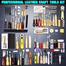 48 pièces en cuir artisanat outils Kit maison couture couture poinçon sculpture travail selle maroquinerie accessoires
